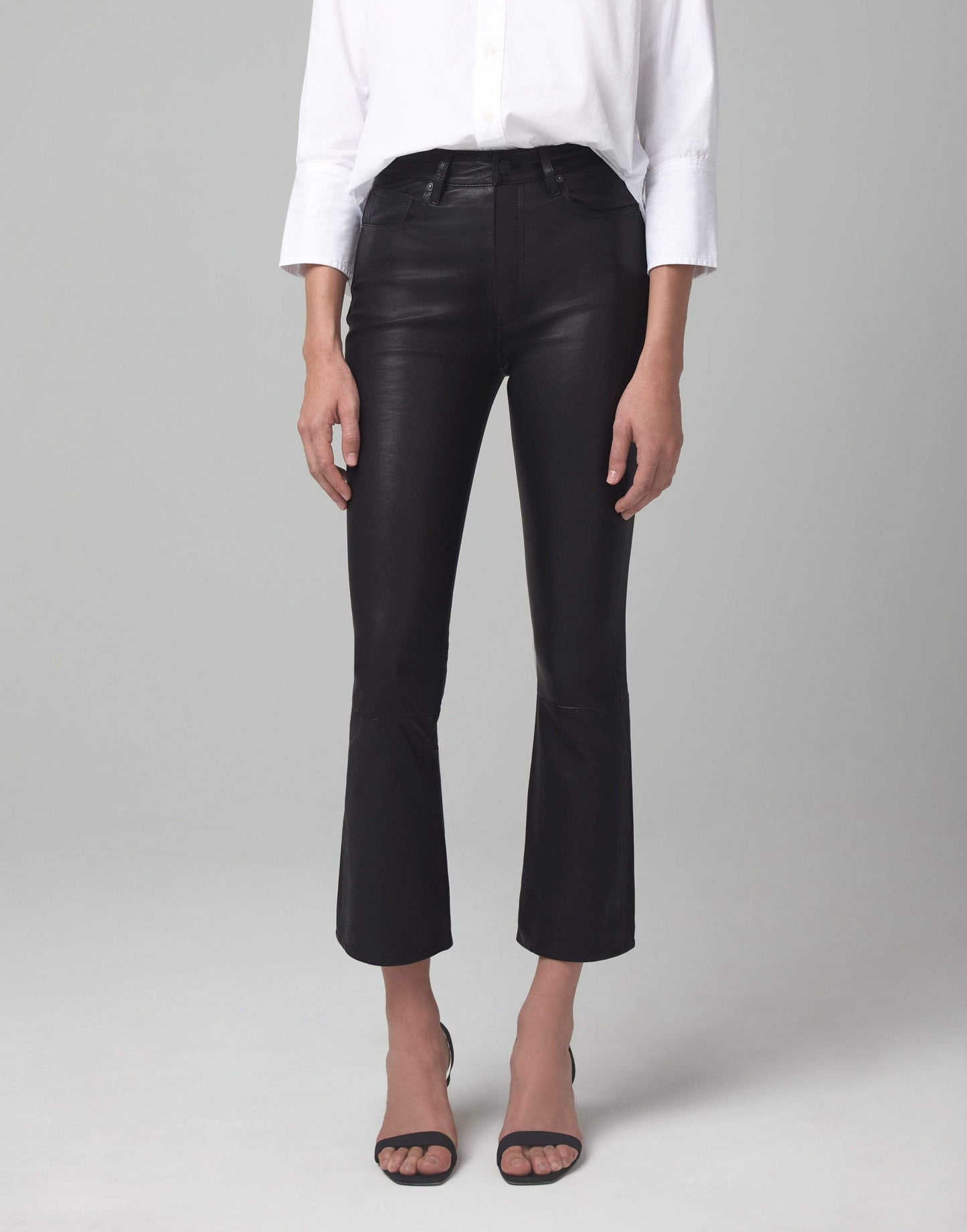 CITIZENS of HUMANITY-Demy Leather Cropped Flare-