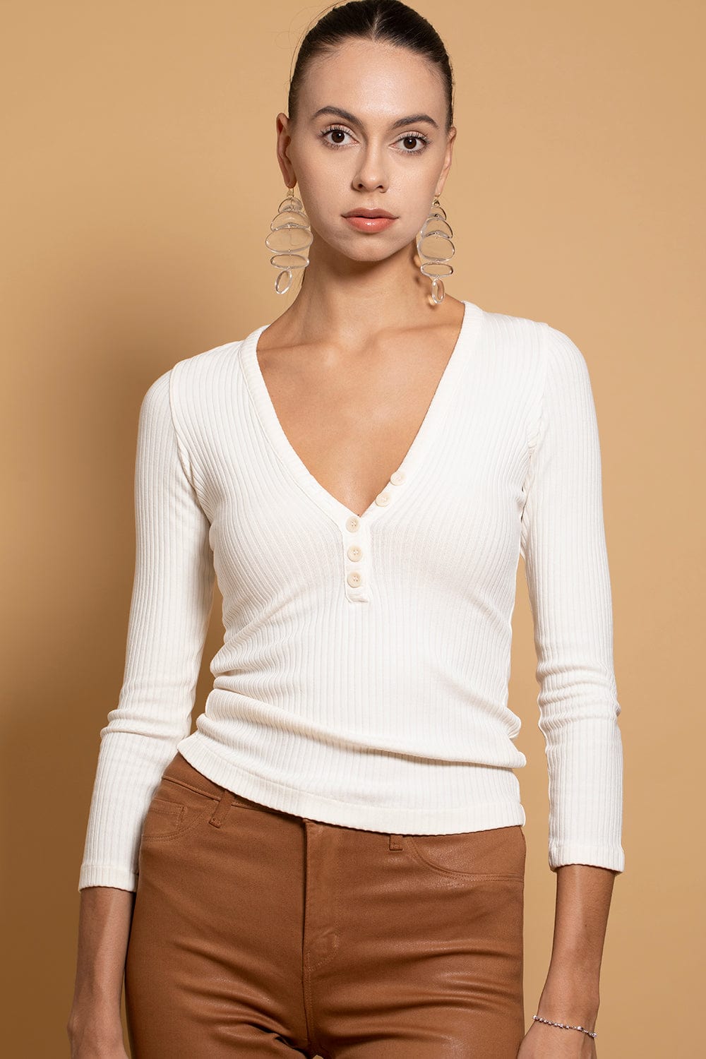 CITIZENS of HUMANITY-Aideen Rib Henley Top-