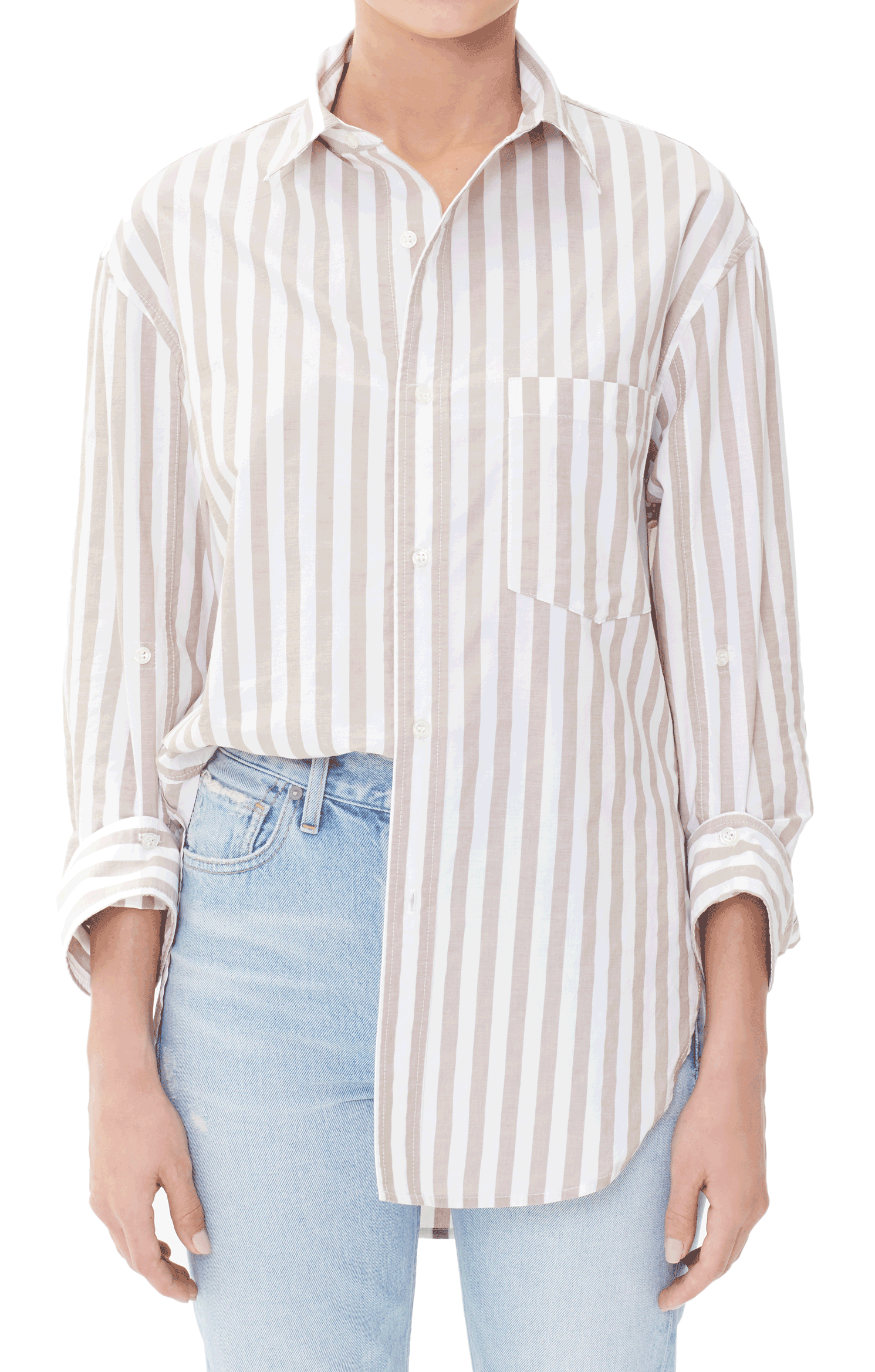 CITIZENS of HUMANITY-Kayla Striped Boyfriend Shirt-