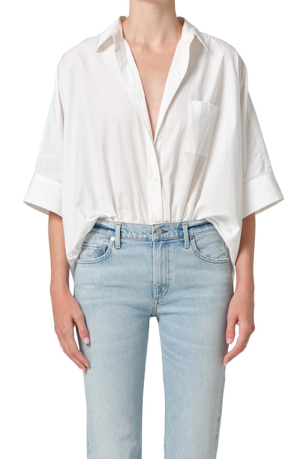 Claire Origami Shirt - Optic White-OPTC WHT-XS-CLOTHINGTOPBLOUSE-CITIZENS of HUMANITY
