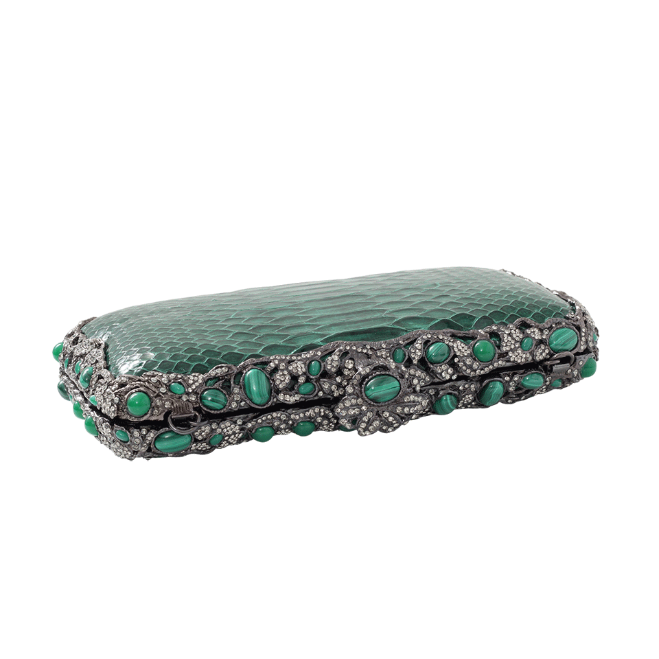 CLARA KASAVINA-Python Malachite Clutch-EMERALD