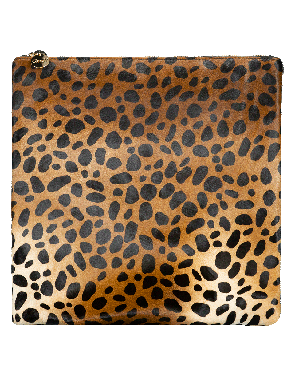 CLARE V-Foldover Leopard Clutch-LEOPARD
