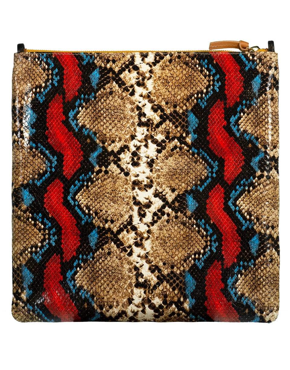 CLARE V-Garden Snake Foldover Clutch-RED