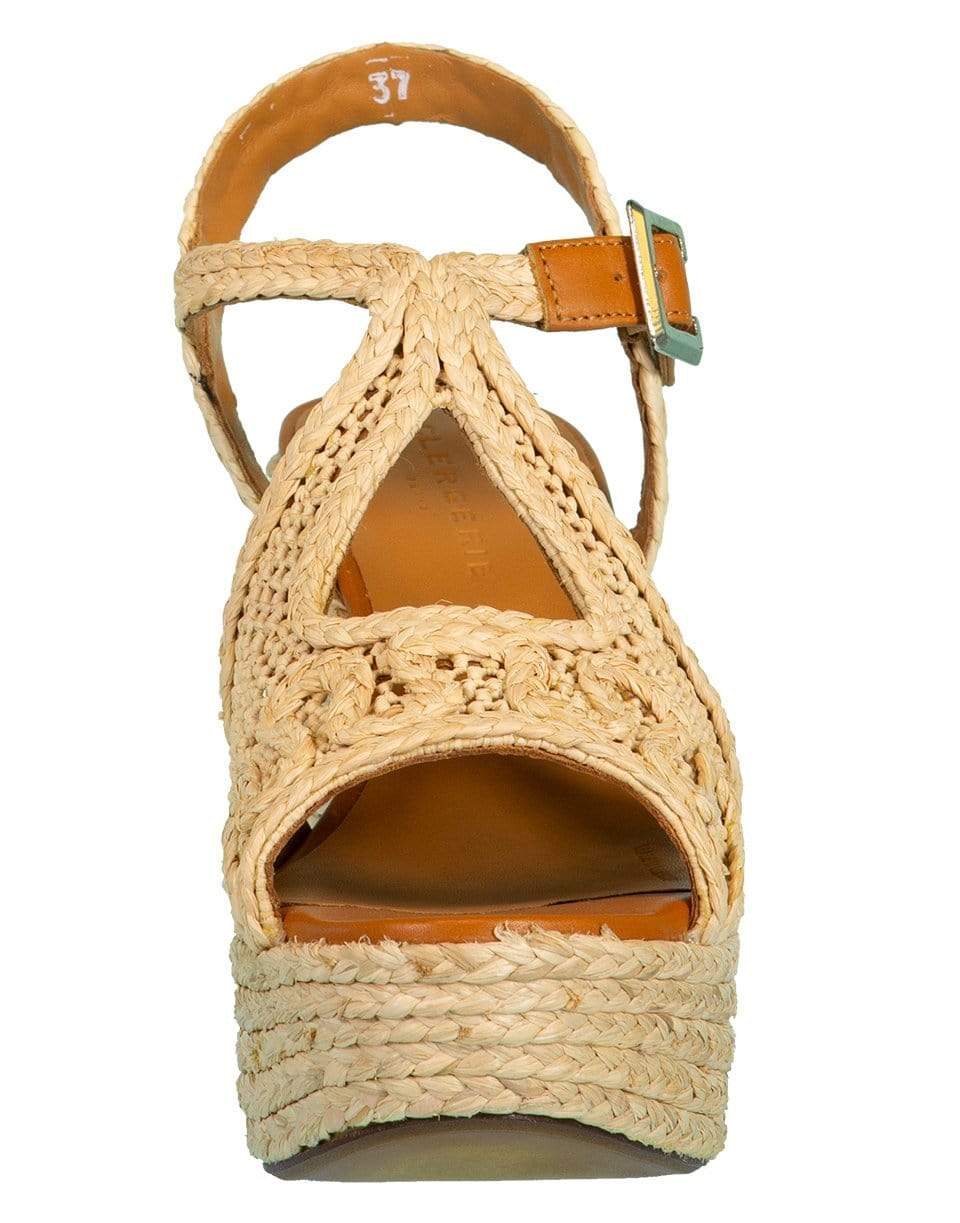 CLERGERIE-Doloria Raffia Wedge Sandal-