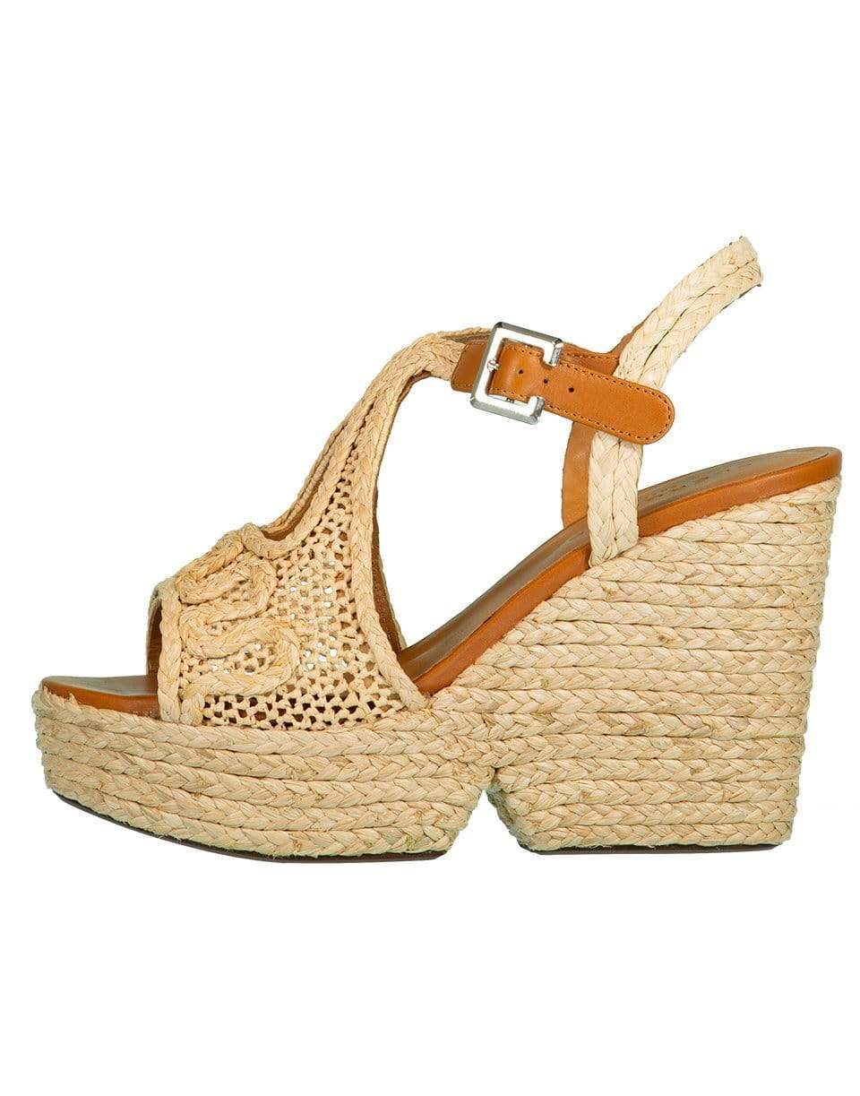 CLERGERIE-Doloria Raffia Wedge Sandal-