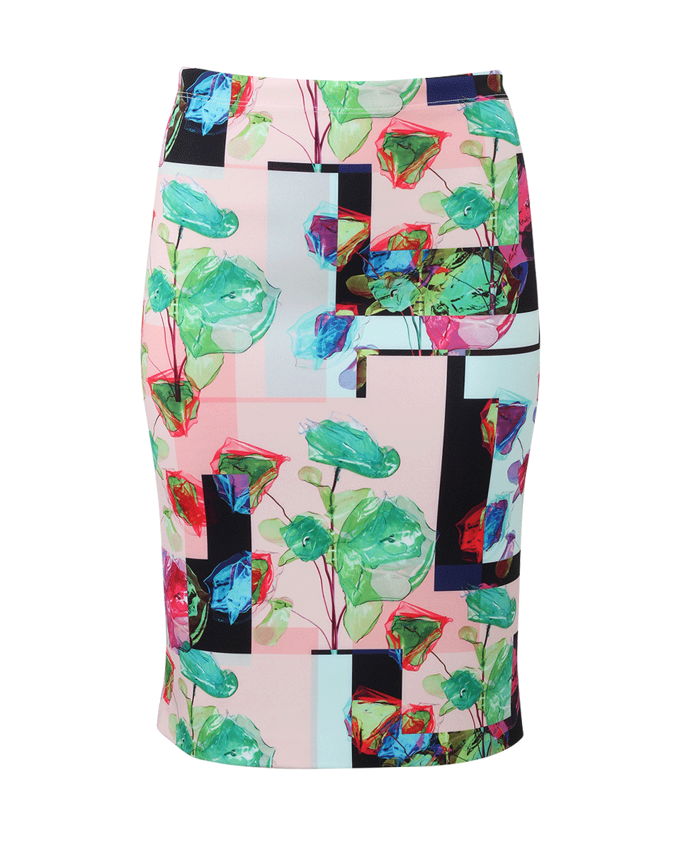 CLOVER CANYON-Scuba Floral Skirt-