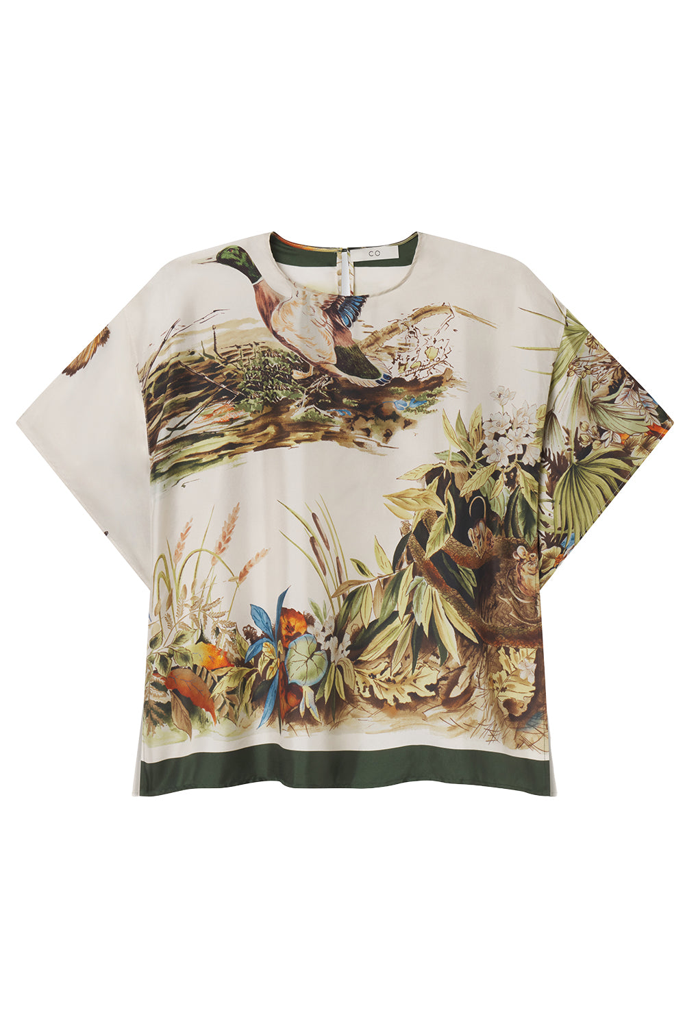 Woodland Print Short Sleeve Top-NOVELTY-XS-CLOTHINGTOPBLOUSE-CO COLLECTION