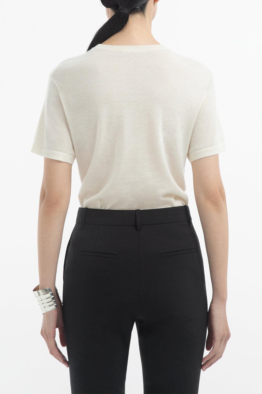  Crewneck Short Sleeve T-Shirt-CREAM-XS-CLOTHINGTOPT-SHIRT-CO COLLECTION 