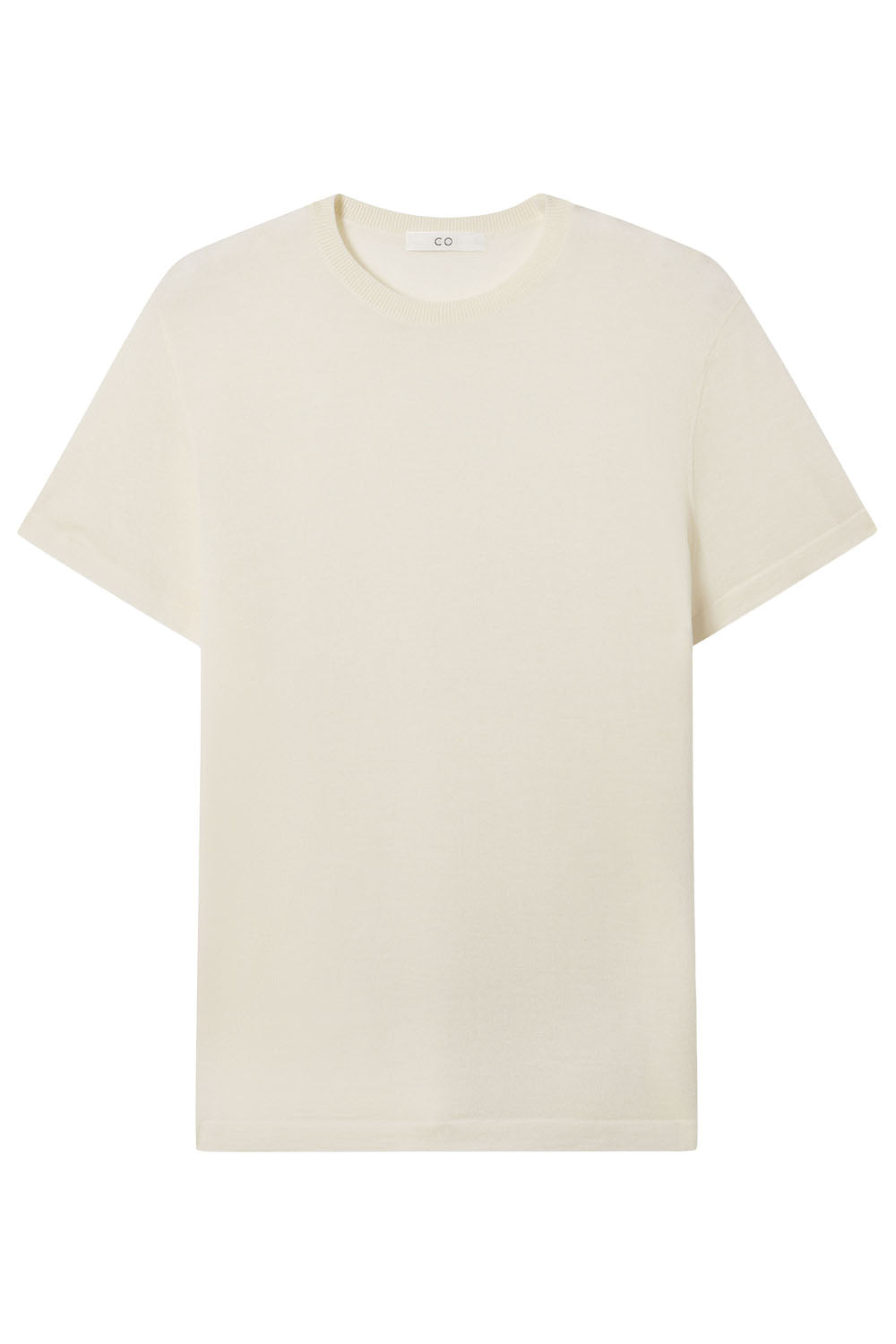 Crewneck Short Sleeve T-Shirt-CREAM-XS-CLOTHINGTOPT-SHIRT-CO COLLECTION