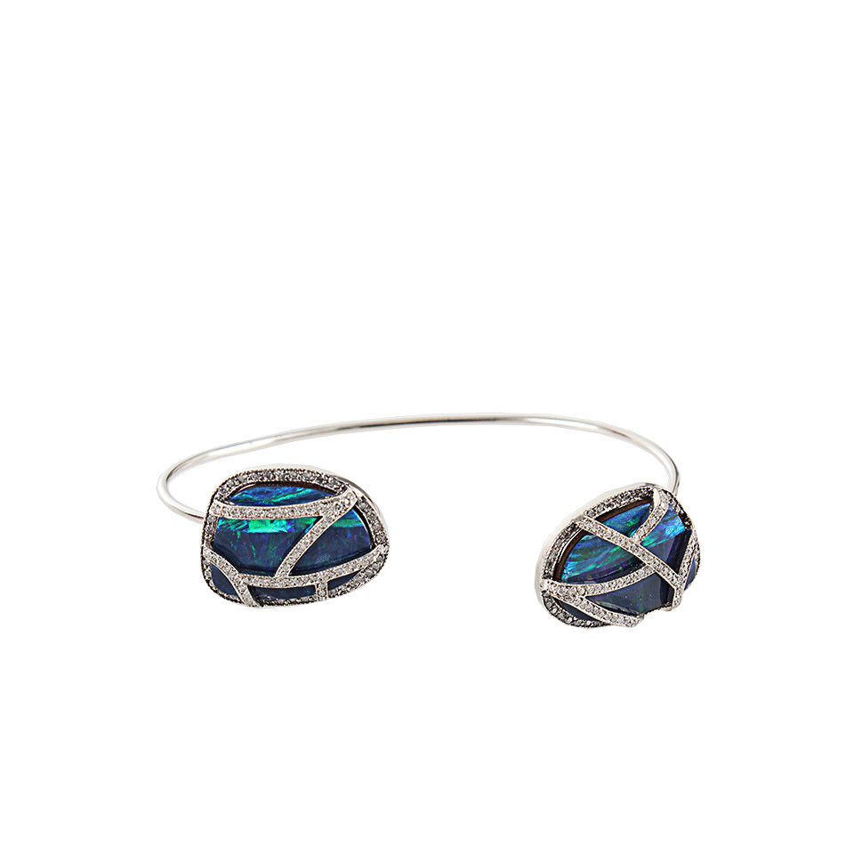 COLETTE JEWELRY-Opal and Diamond Cuff Bracelet-BLK GOLD