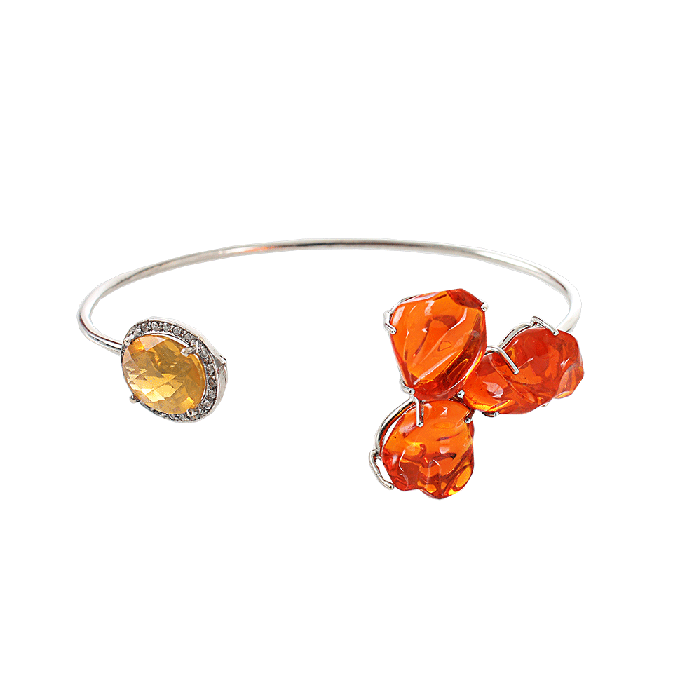 COLETTE JEWELRY-Fire Opal Cuff Bracelet-WHT GOLD