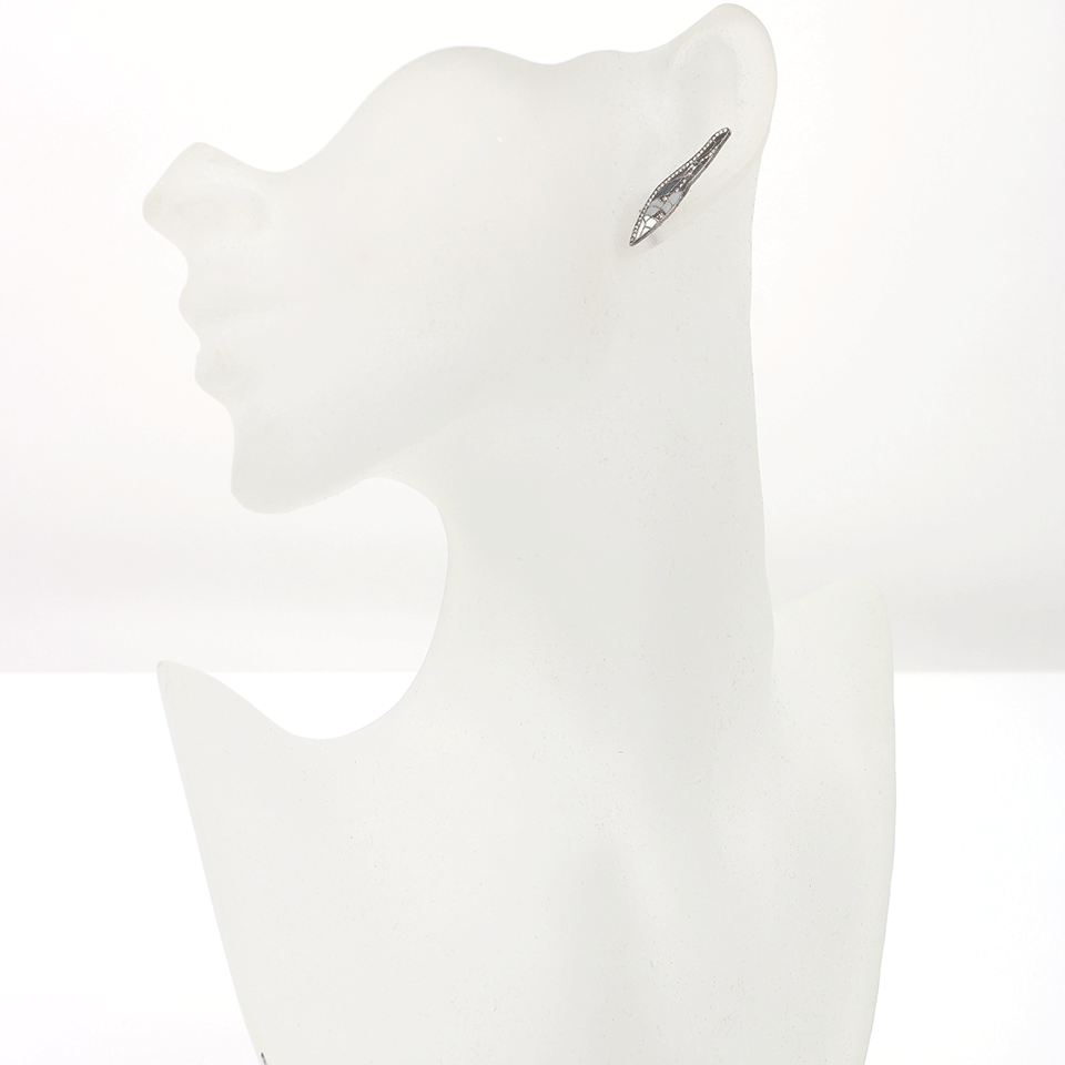 COLETTE JEWELRY-Diamond and Grey Enamel Earring Wing Cuffs-BLACK GOLD