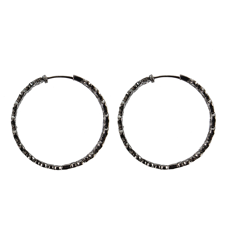 COLETTE JEWELRY-Moonstone and Diamond Hoop Earrings-BLK GOLD