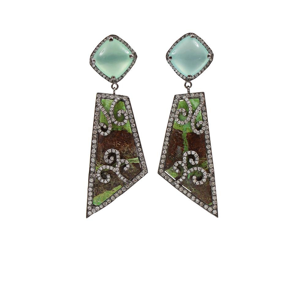COLETTE JEWELRY-Gaspeite Drop Earrings-WHITE GOLD
