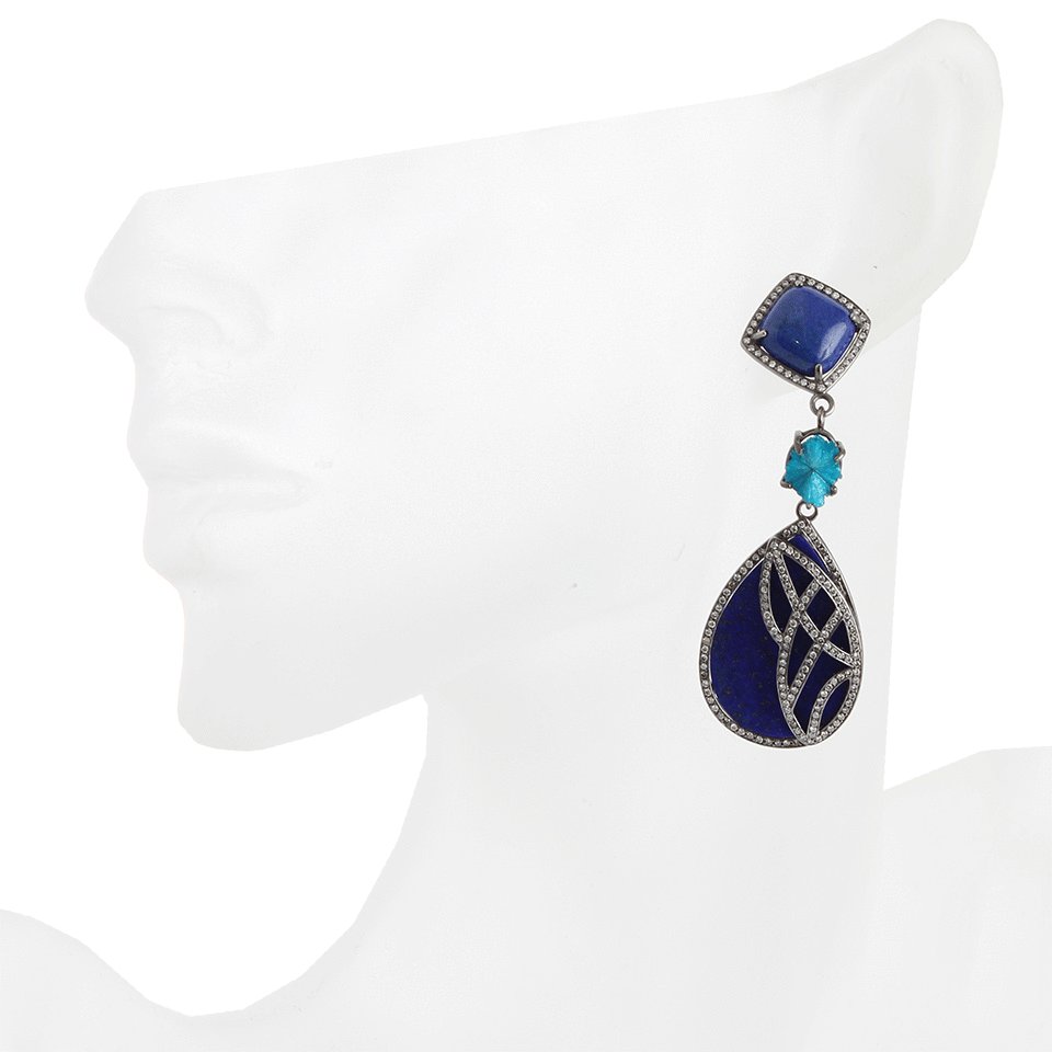 COLETTE JEWELRY-Lapis Lazuli Drop Earrings-WHT GOLD