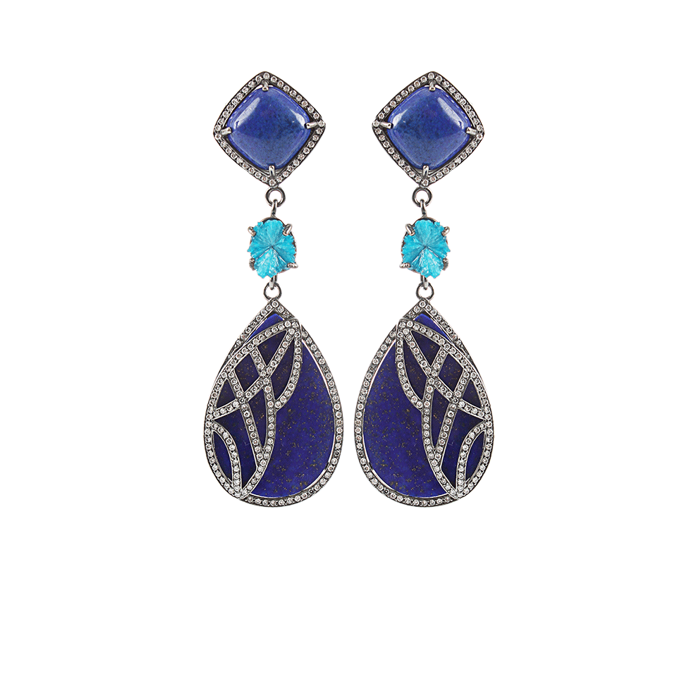 COLETTE JEWELRY-Lapis Lazuli Drop Earrings-WHT GOLD