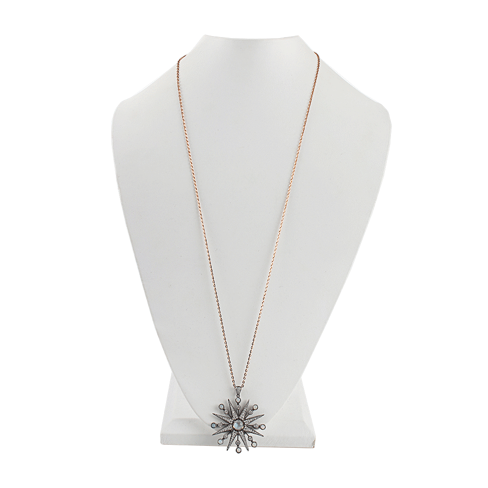 COLETTE JEWELRY-Diamond Starburst Pendant Necklace-BLK GOLD