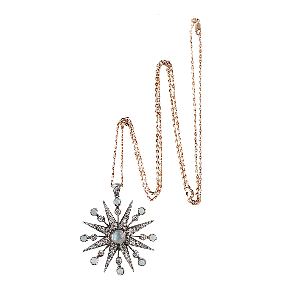 COLETTE JEWELRY-Diamond Starburst Pendant Necklace-BLK GOLD