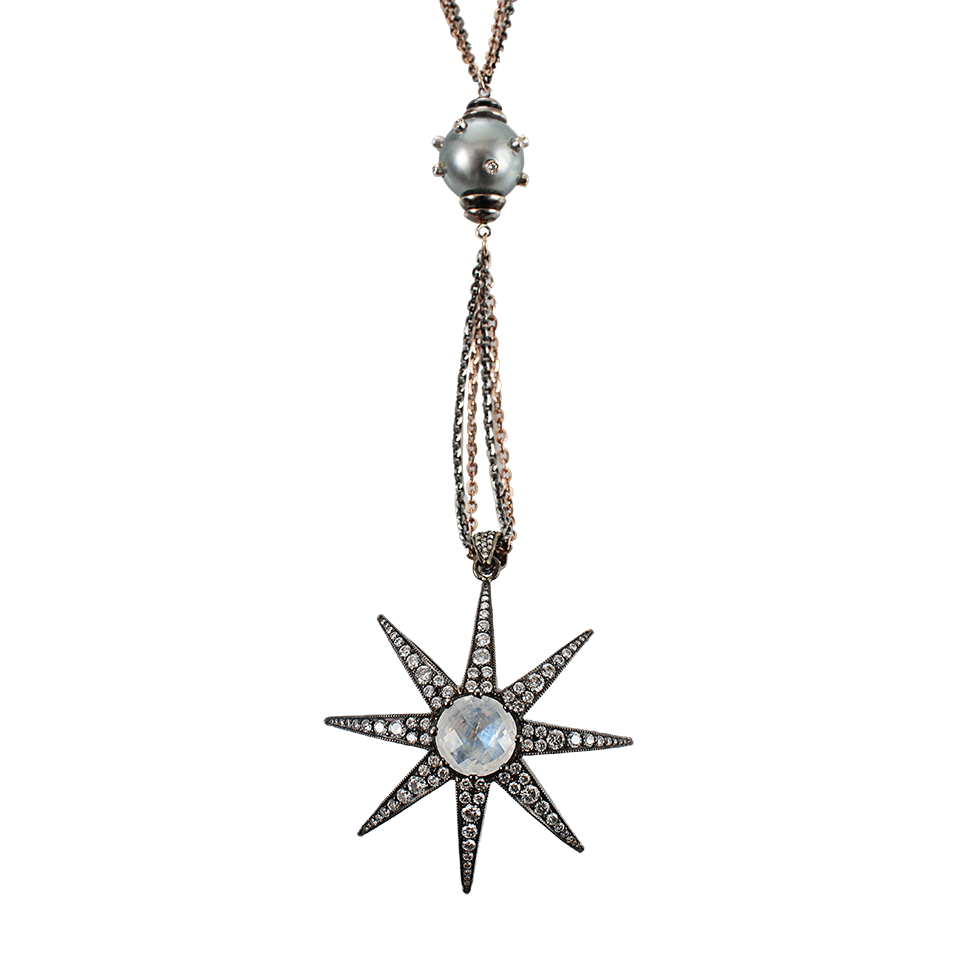 COLETTE JEWELRY-Floating Tahitian Pearl Cage Pendant Necklace-BLK GOLD