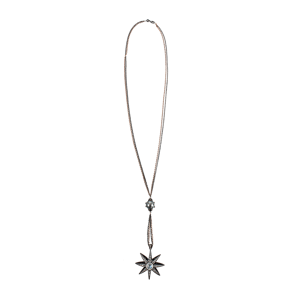 COLETTE JEWELRY-Floating Tahitian Pearl Cage Pendant Necklace-BLK GOLD