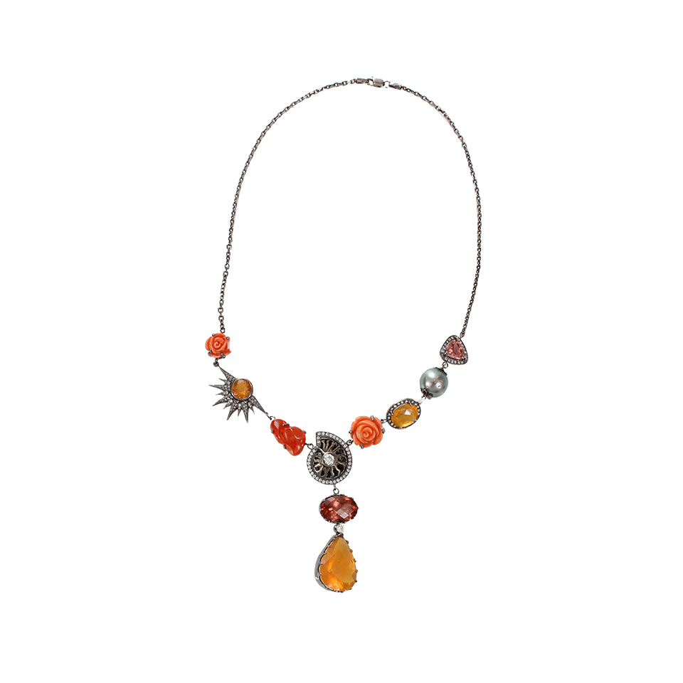 COLETTE JEWELRY-Fire Opal Pink Tourmaline Necklace-WHITE GOLD