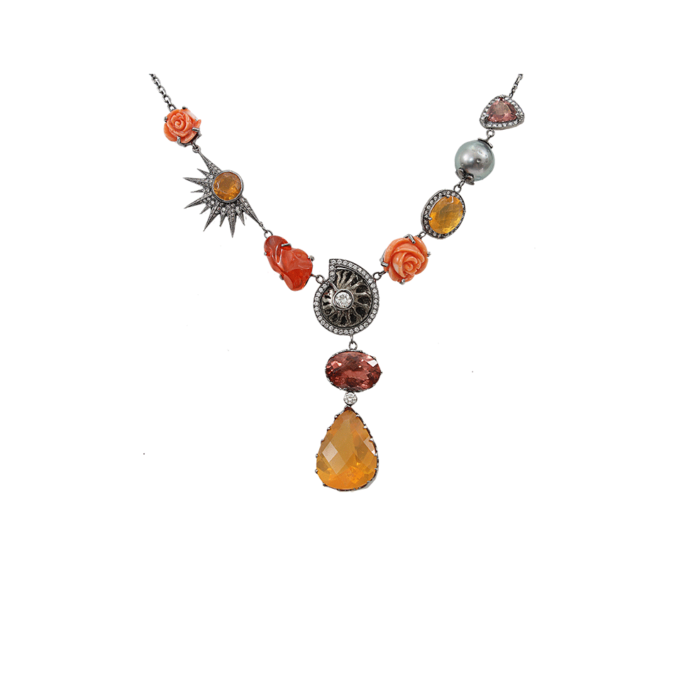 COLETTE JEWELRY-Fire Opal Pink Tourmaline Necklace-WHITE GOLD