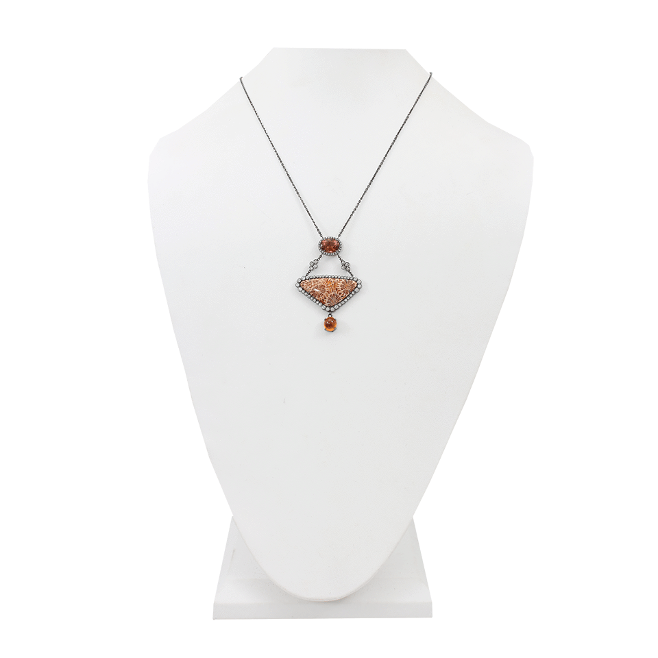 COLETTE JEWELRY-Fossilized Coral Necklace-WHITE GOLD
