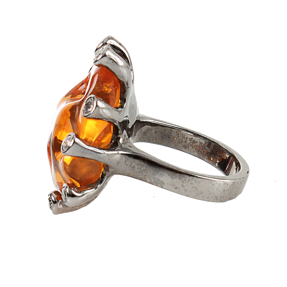 COLETTE JEWELRY-Fire Opal and Diamond Sun Ring-BLACK GOLD