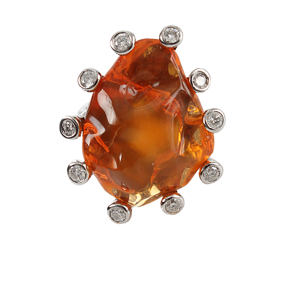 COLETTE JEWELRY-Fire Opal and Diamond Sun Ring-BLACK GOLD