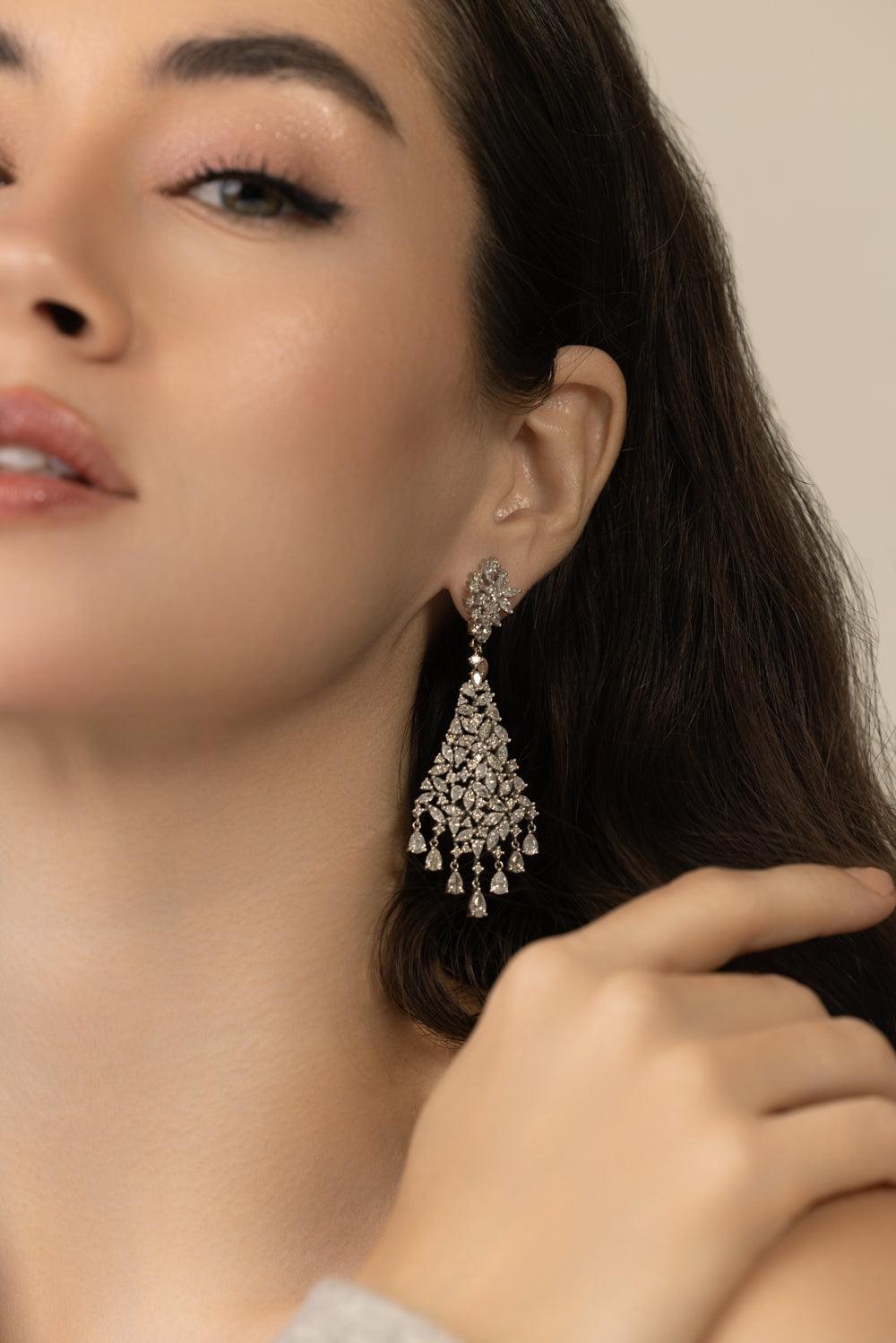 Diamond Drop Earrings-WHITE GOLD-JEWELRYFINE JEWELEARRING-COOMI