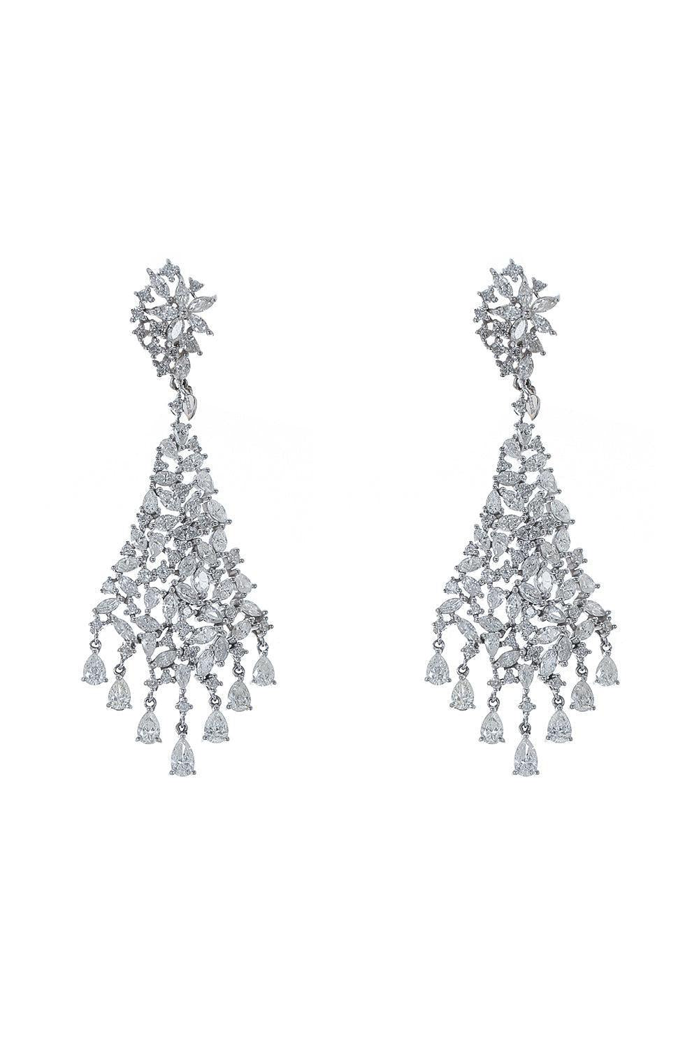 Diamond Drop Earrings-WHITE GOLD-JEWELRYFINE JEWELEARRING-COOMI