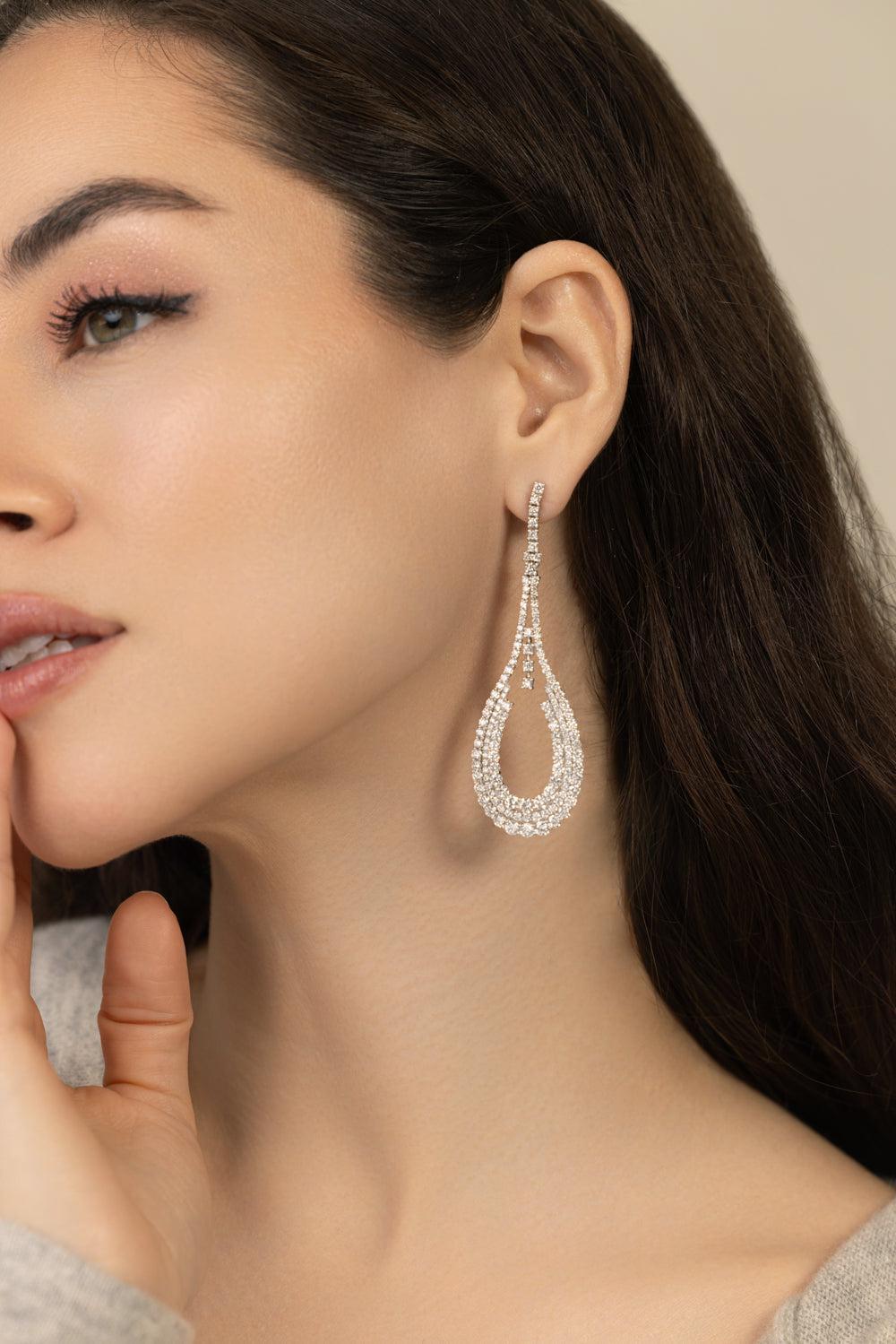 Oversized Teardrop Earrings-WHITE GOLD-JEWELRYFINE JEWELEARRING-COOMI