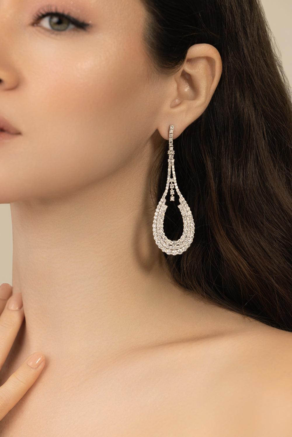 Oversized Teardrop Earrings-WHITE GOLD-JEWELRYFINE JEWELEARRING-COOMI