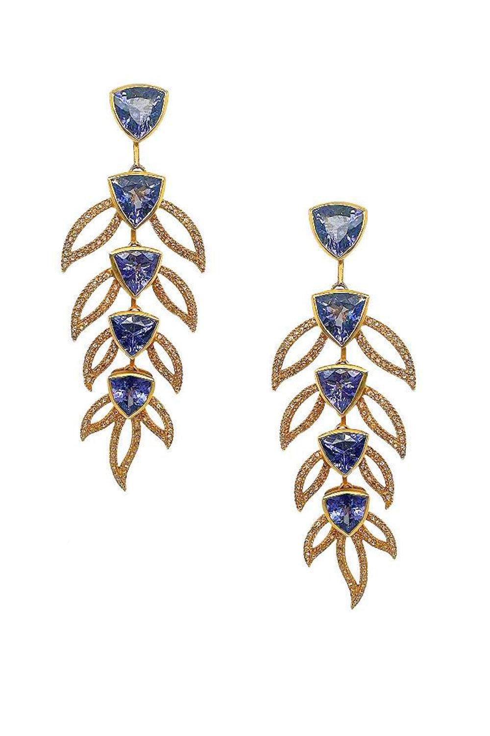 COOMI-Tanzanite Diamond Affinity Earrings-YELLOW GOLD
