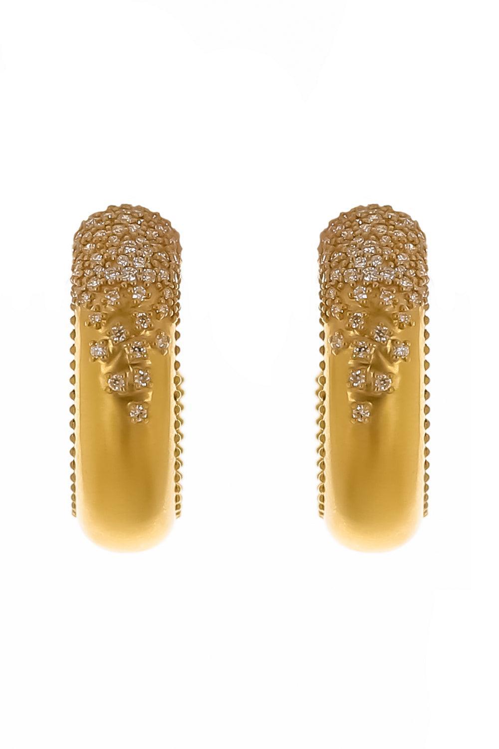 Diamond Scattered Hoop Earrings-YLWOLD-JEWELRYFINE JEWELEARRING-COOMI