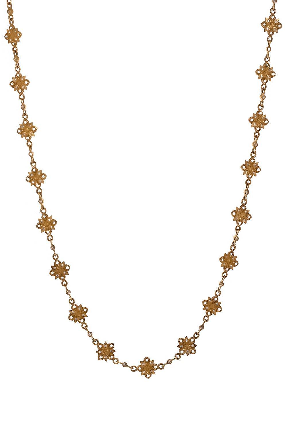 Diamond Motif Trinetra Necklace-YELLOW GOLD-32-JEWELRYFINE JEWELNECKLACE O-COOMI