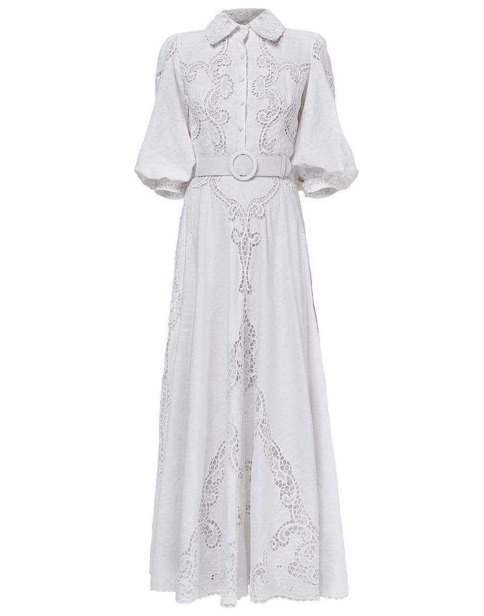 COSTARELLOS-Pavlina Linen Puff Sleeve Shirtdress-
