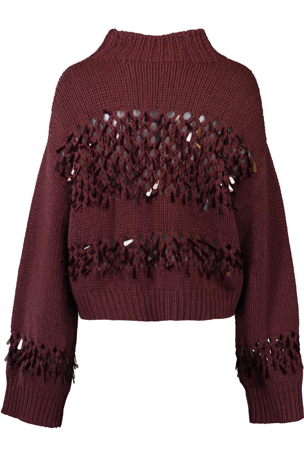 Net Stitch Embroidered Sweater
