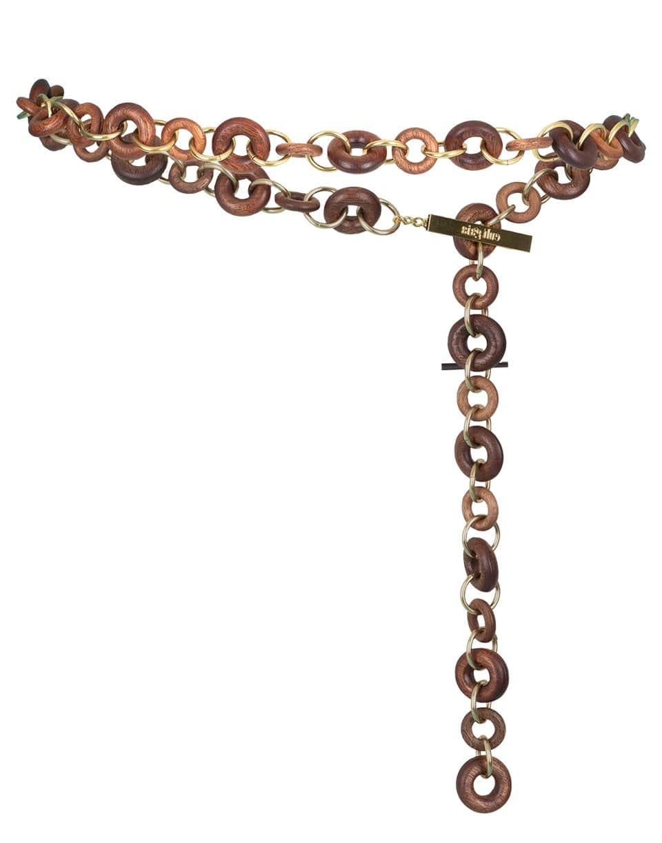 CULT GAIA-Mahogany Jasmin Chain Belt-