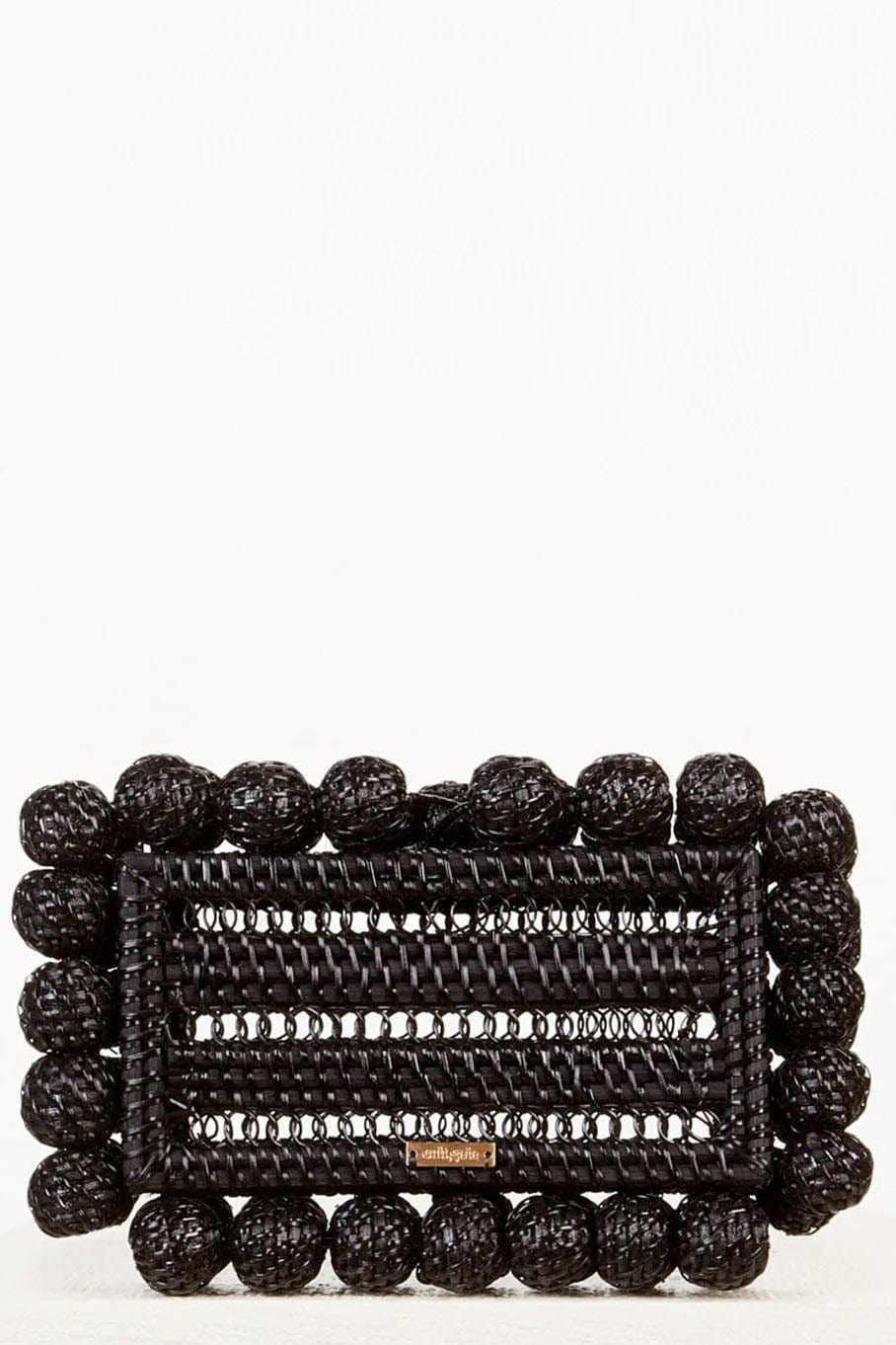 CULT GAIA-Eos Rattan Clutch-BLACK