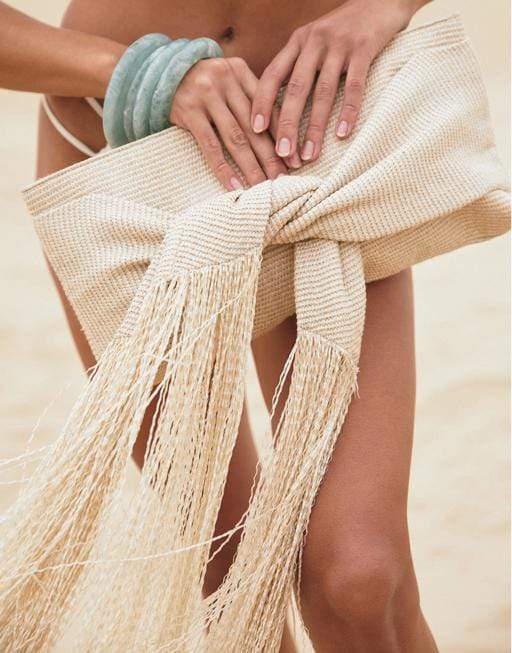 CULT GAIA-Banu Fringe Clutch-CREAM