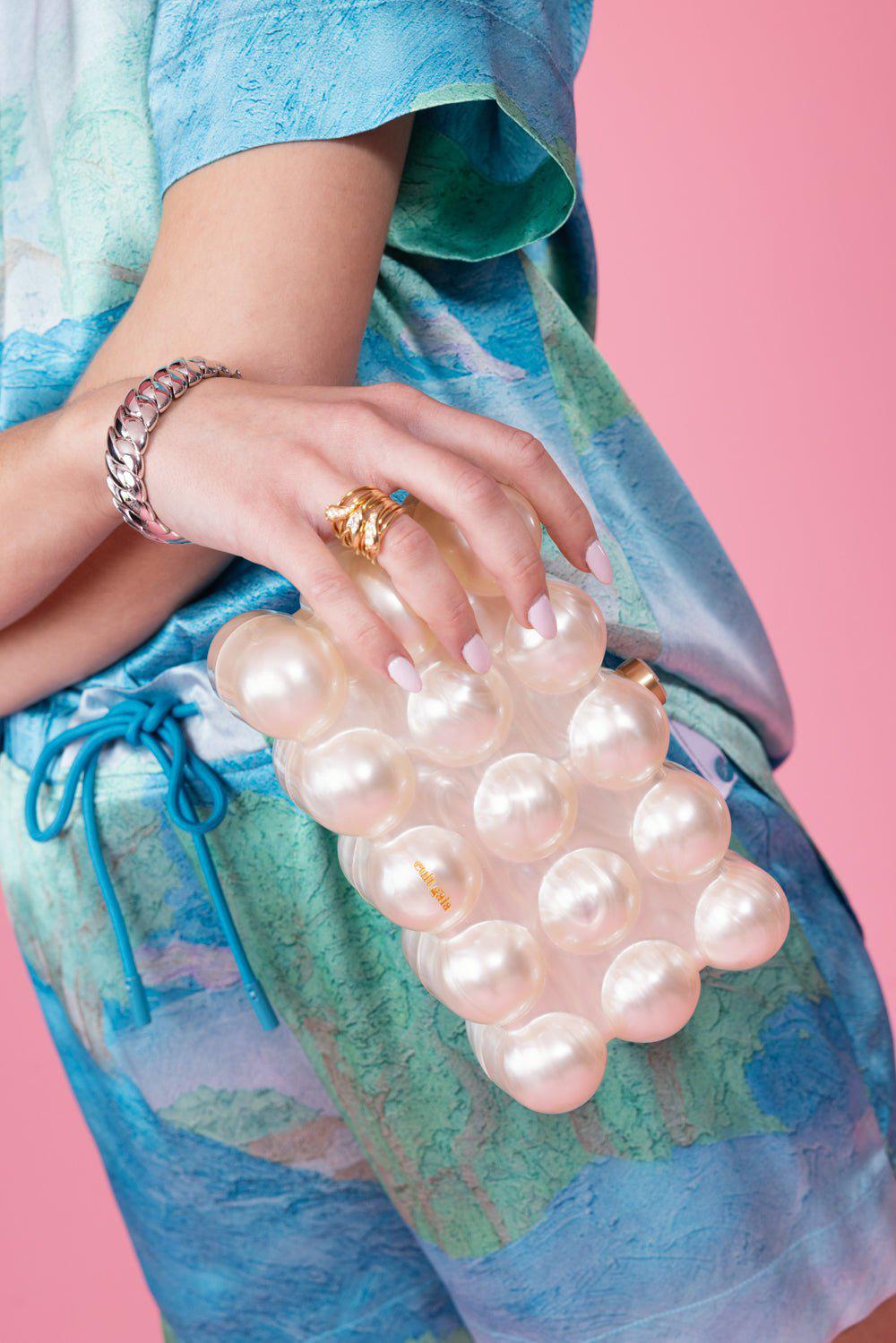 CULT GAIA-The Bubble Clutch - Ivory-IVORPARA