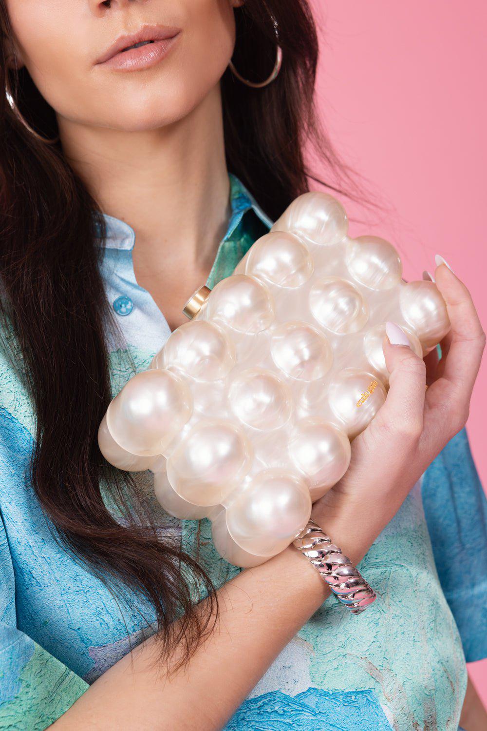 CULT GAIA-The Bubble Clutch - Ivory-IVORPARA