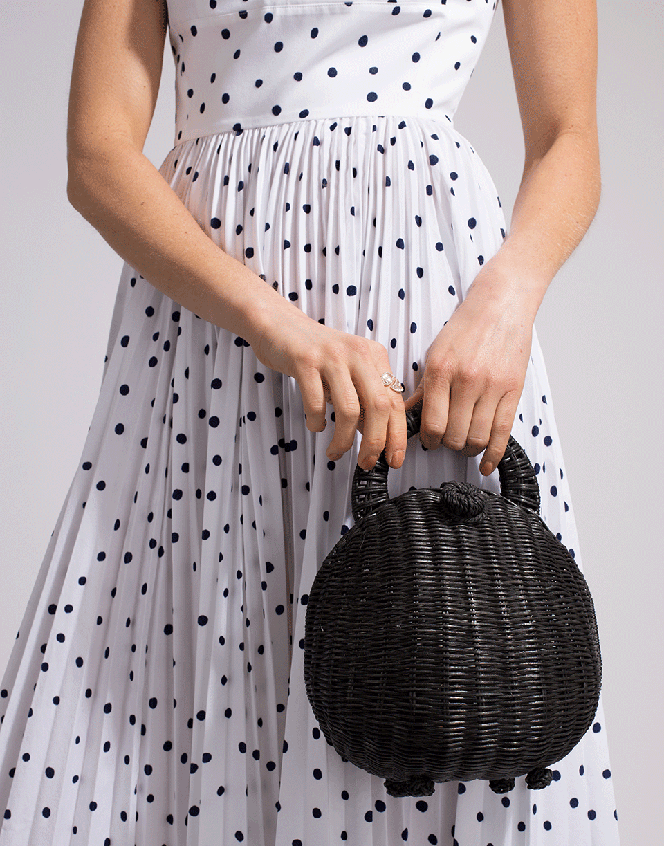 CULT GAIA-Millie Rattan Bag-BLACK