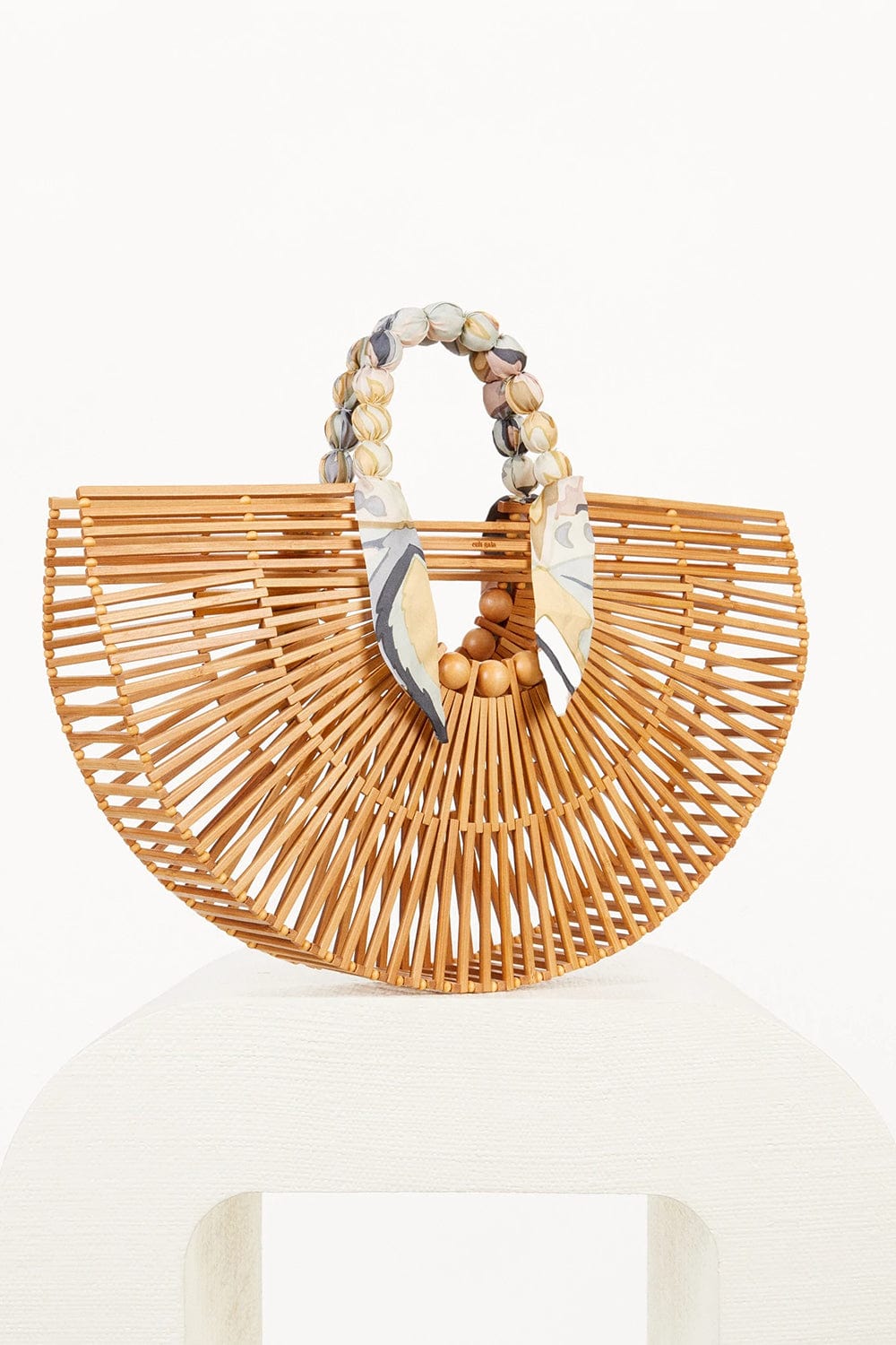 CULT GAIA-Fan Ark Top Handle Tote-NATURAL