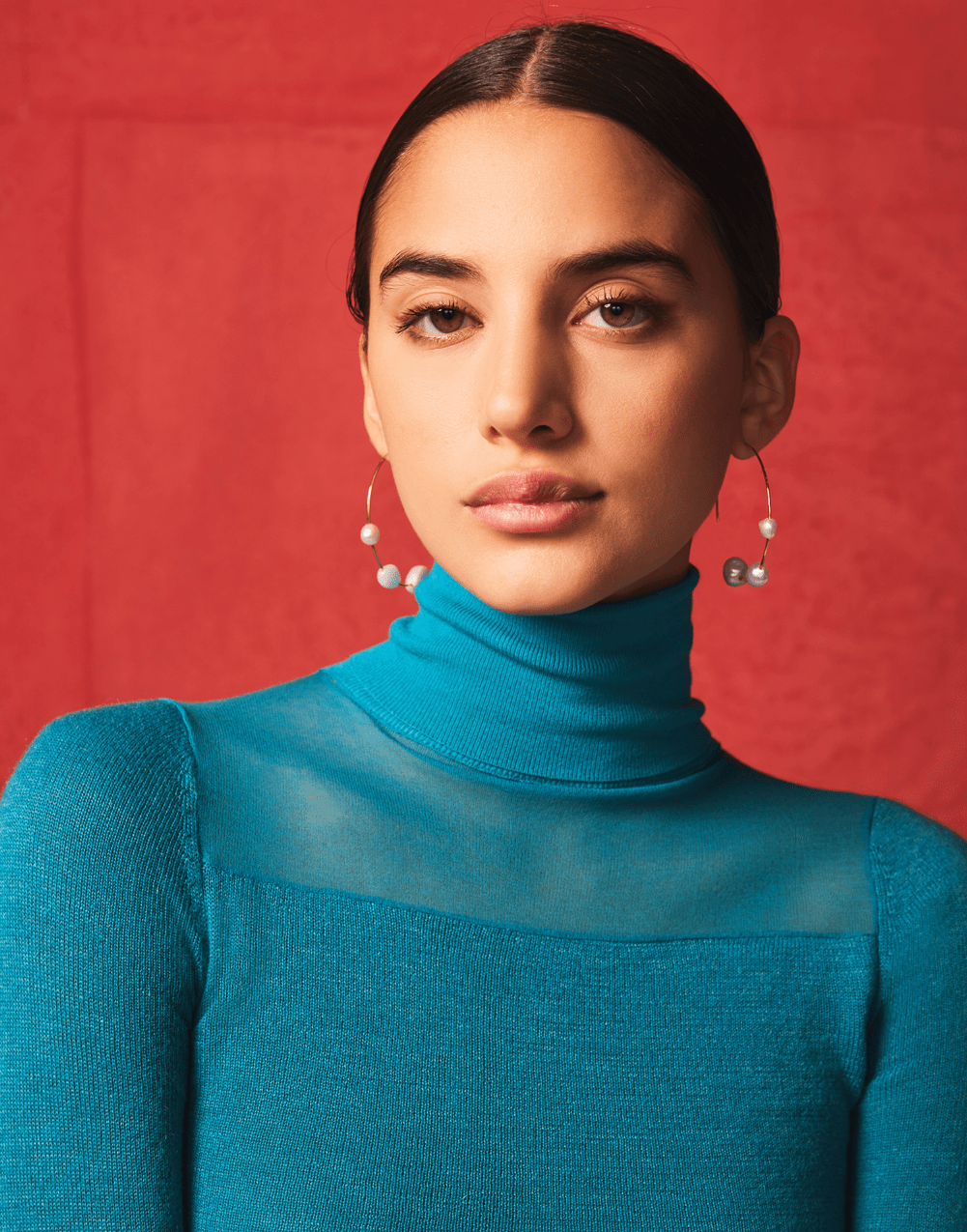 CULT GAIA-Nubia Pearl Hoop Earrings-PEARL