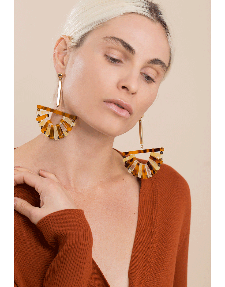 CULT GAIA-Tortoise Acrylic Ark Earrings-TORT