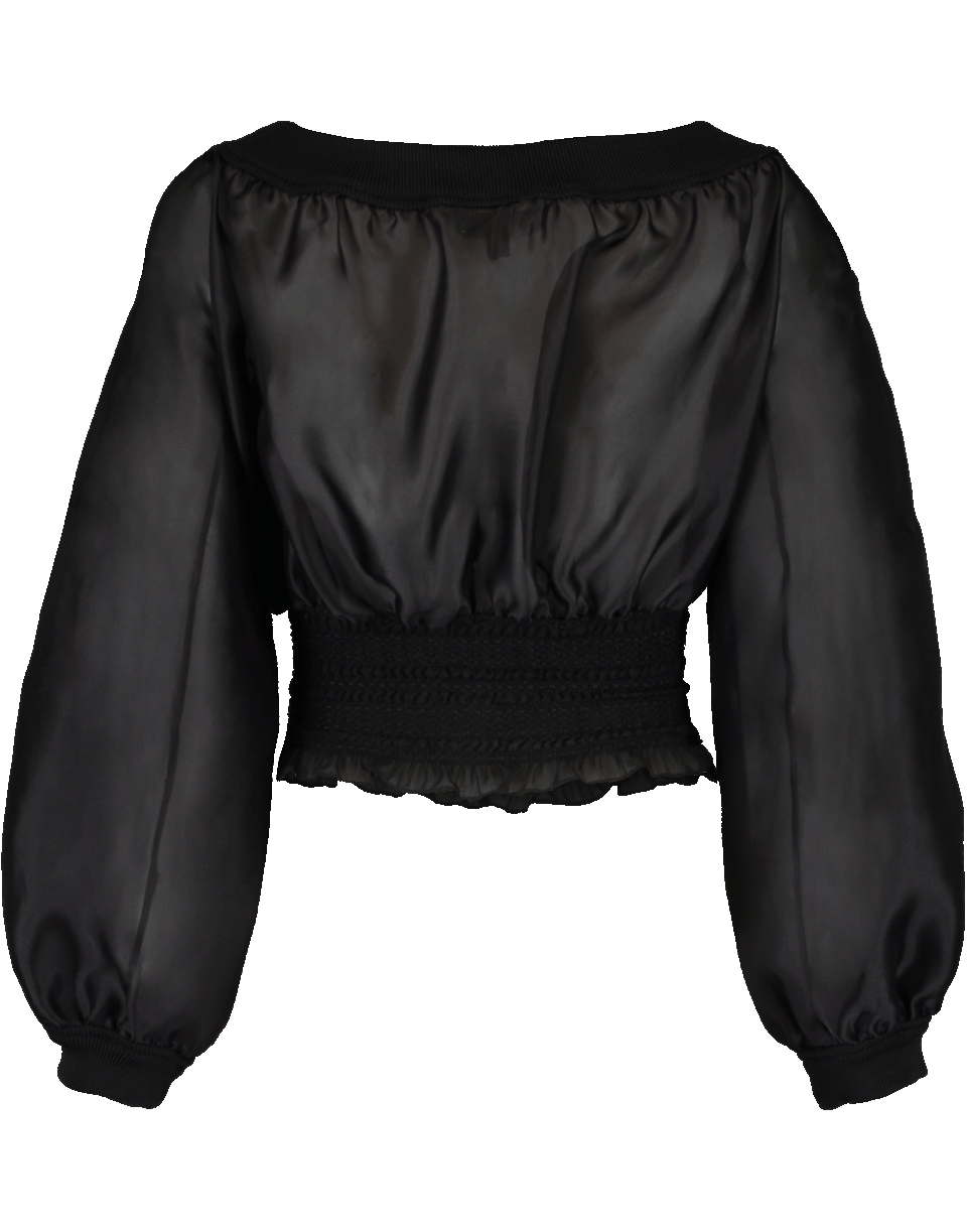 CUSHNIE-Off Shoulder Sheer Jacket-