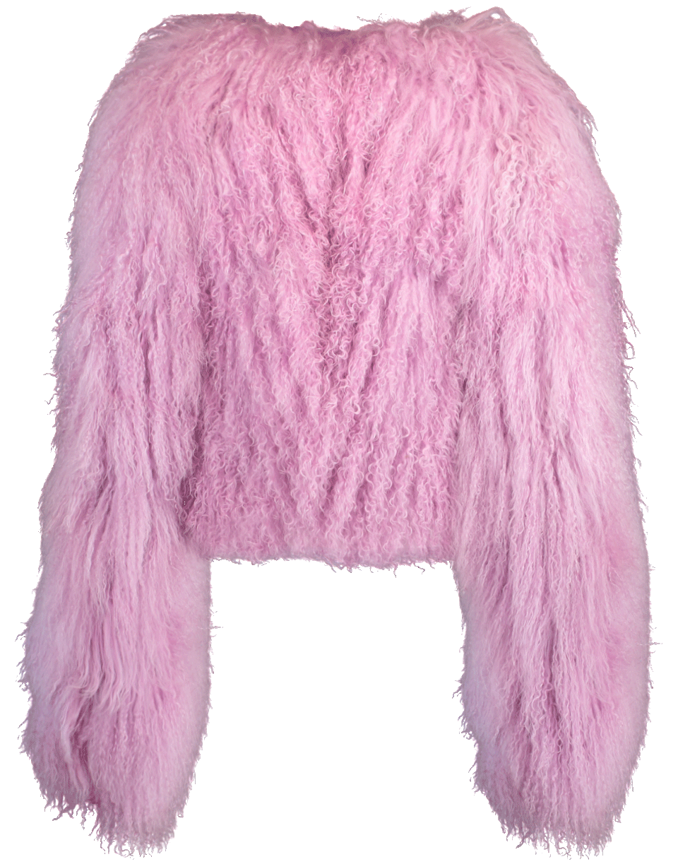 CUSHNIE-Lilac Shearling Cropped Jacket-LILAC