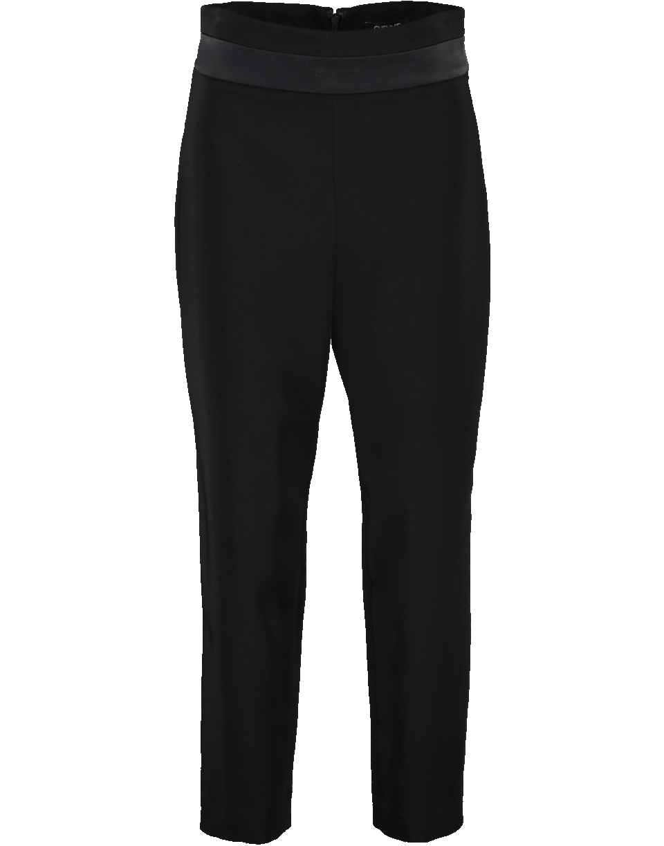 CUSHNIE-High Waist Cropped Slip Pant-